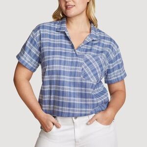 Eddie Bauer Women's Durable Hemp Short-Sleeve Shirt XXL NEW